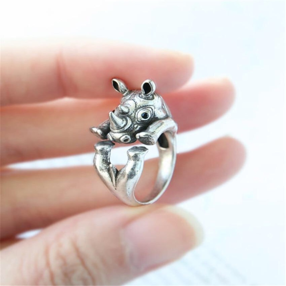 Cute Rhinoceros Ring Silver💥 - Picture 3 of 6